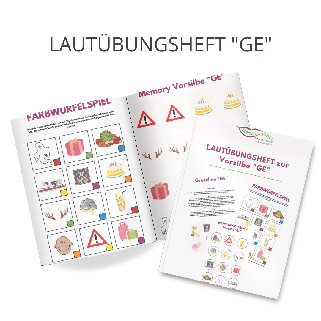 Lautübungsheft Vorsilbe "ge-" – Therapiemarktplatz