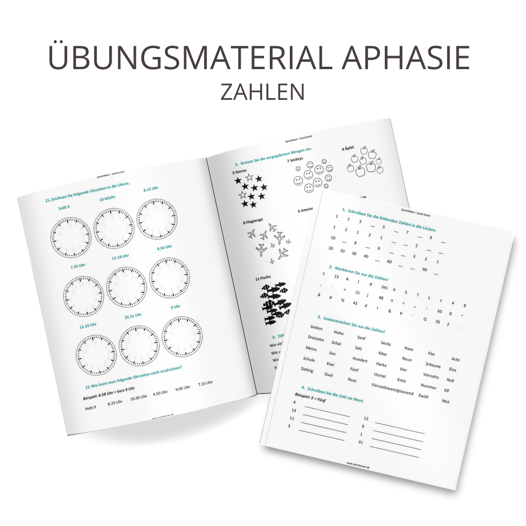 Materialpaket Aphasie - Zahlen – Therapiemarktplatz